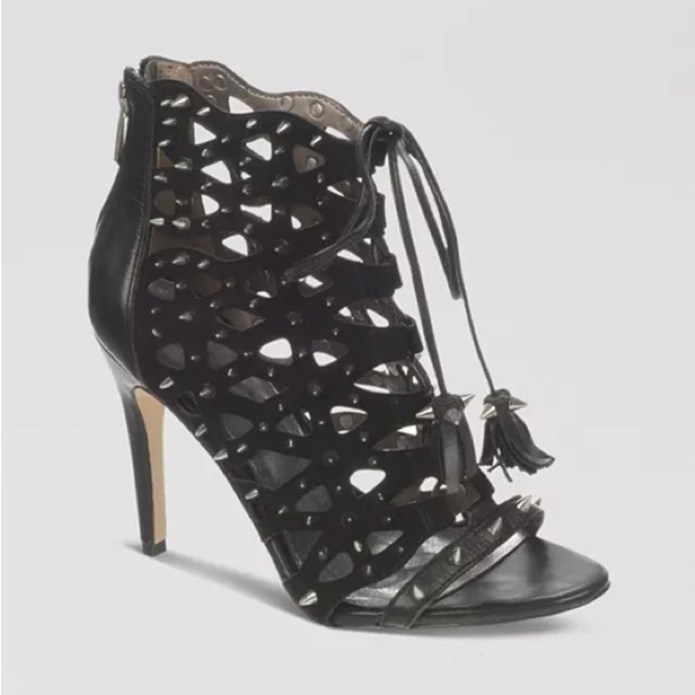 Sam Edelman ‘Allison’ Black Suede Studded Ghillie Sandals – Size 6.5